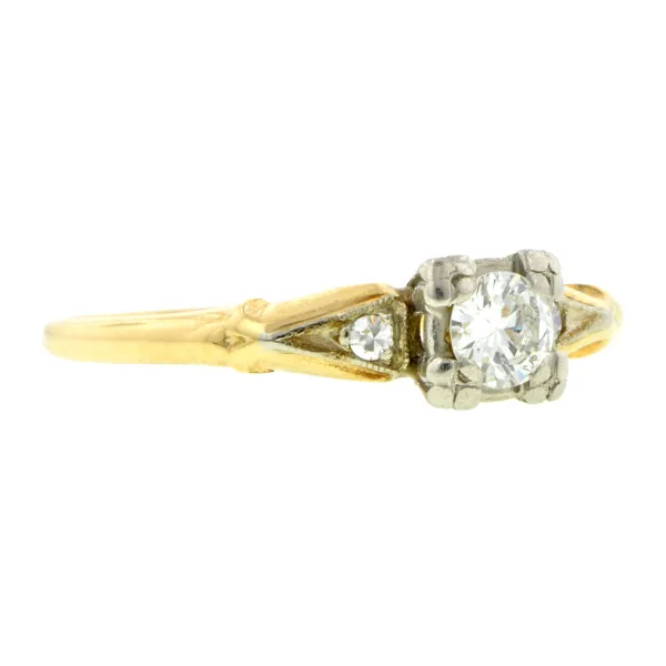 Vintage Engagement Ring, RBC 0.21ct