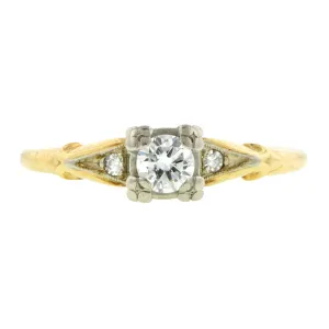 Vintage Engagement Ring, RBC 0.21ct