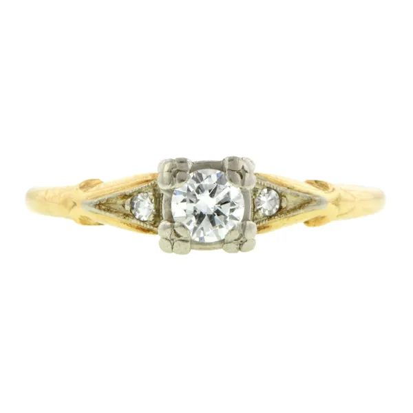 Vintage Engagement Ring, RBC 0.21ct