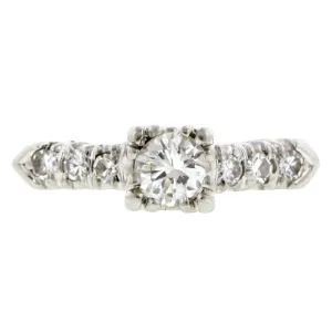 Vintage Engagement Ring, RBC  0.34ct