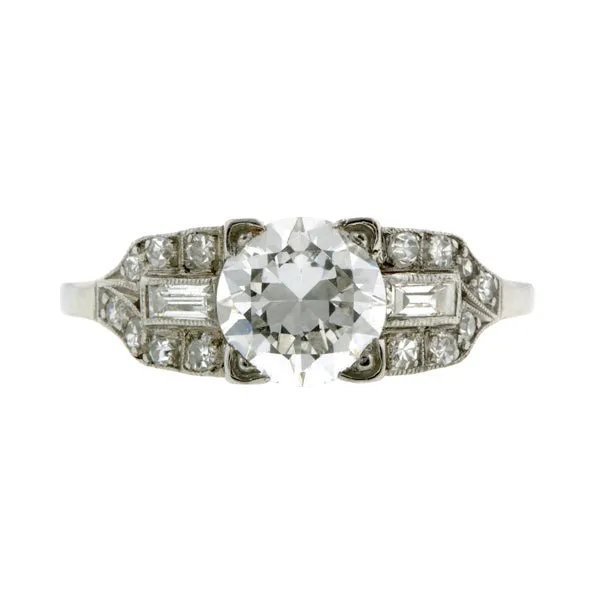 Vintage Engagement Ring, RBC 1.25ct