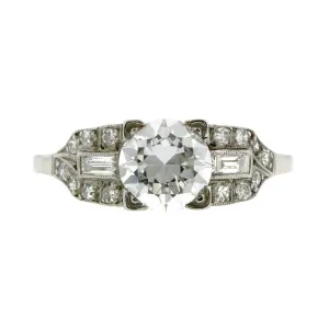 Vintage Engagement Ring, RBC 1.25ct