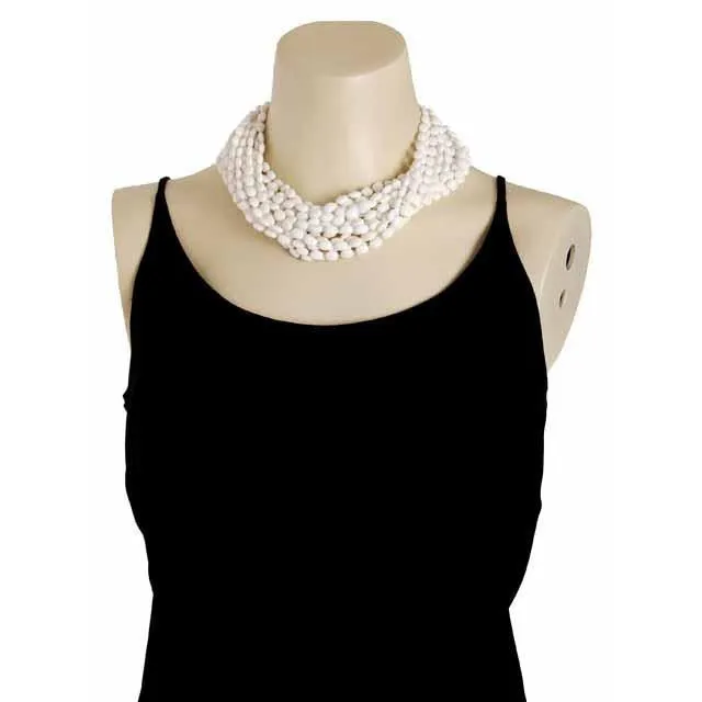 Vintage  Estate Jewelry Necklace Choker White-White Beads Vogue 1950S