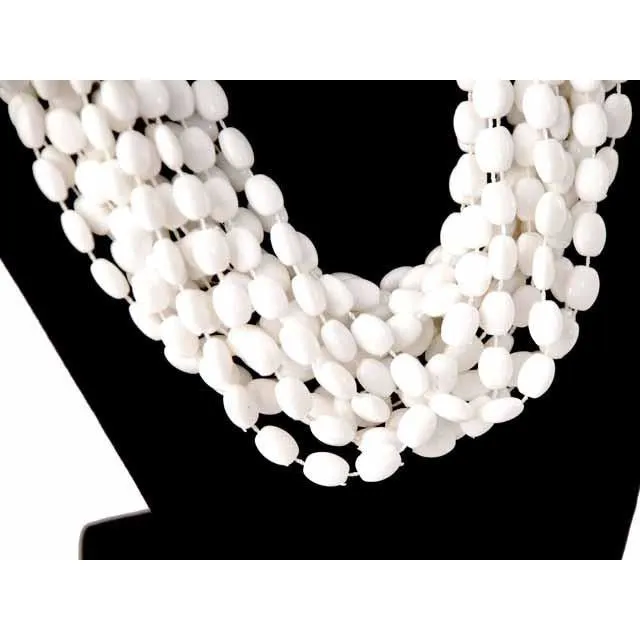 Vintage  Estate Jewelry Necklace Choker White-White Beads Vogue 1950S