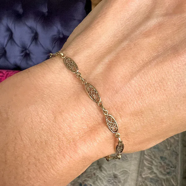 Vintage Filigree Link Bracelet