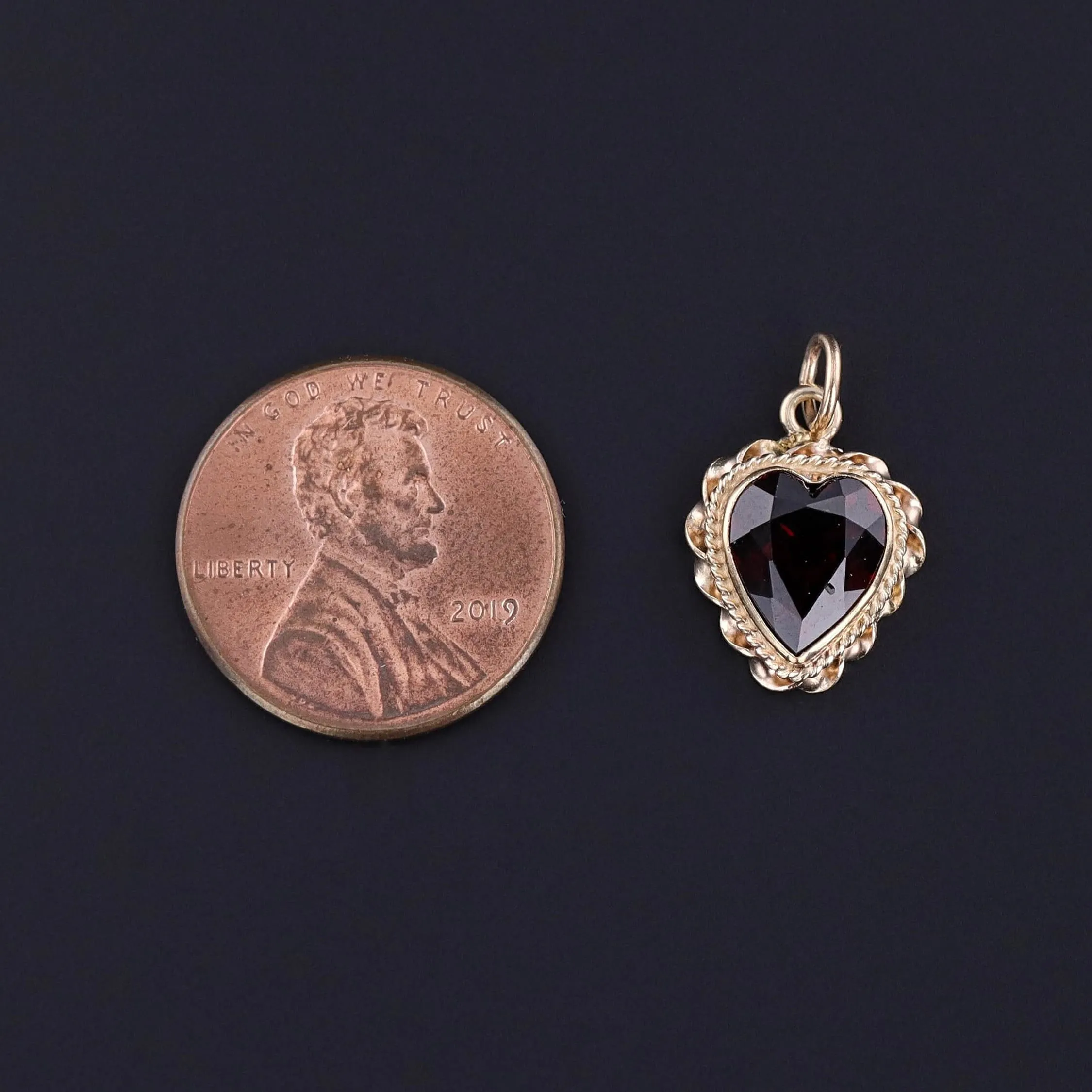 Vintage Garnet Heart of 14k Gold
