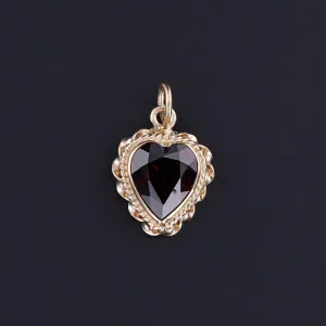 Vintage Garnet Heart of 14k Gold