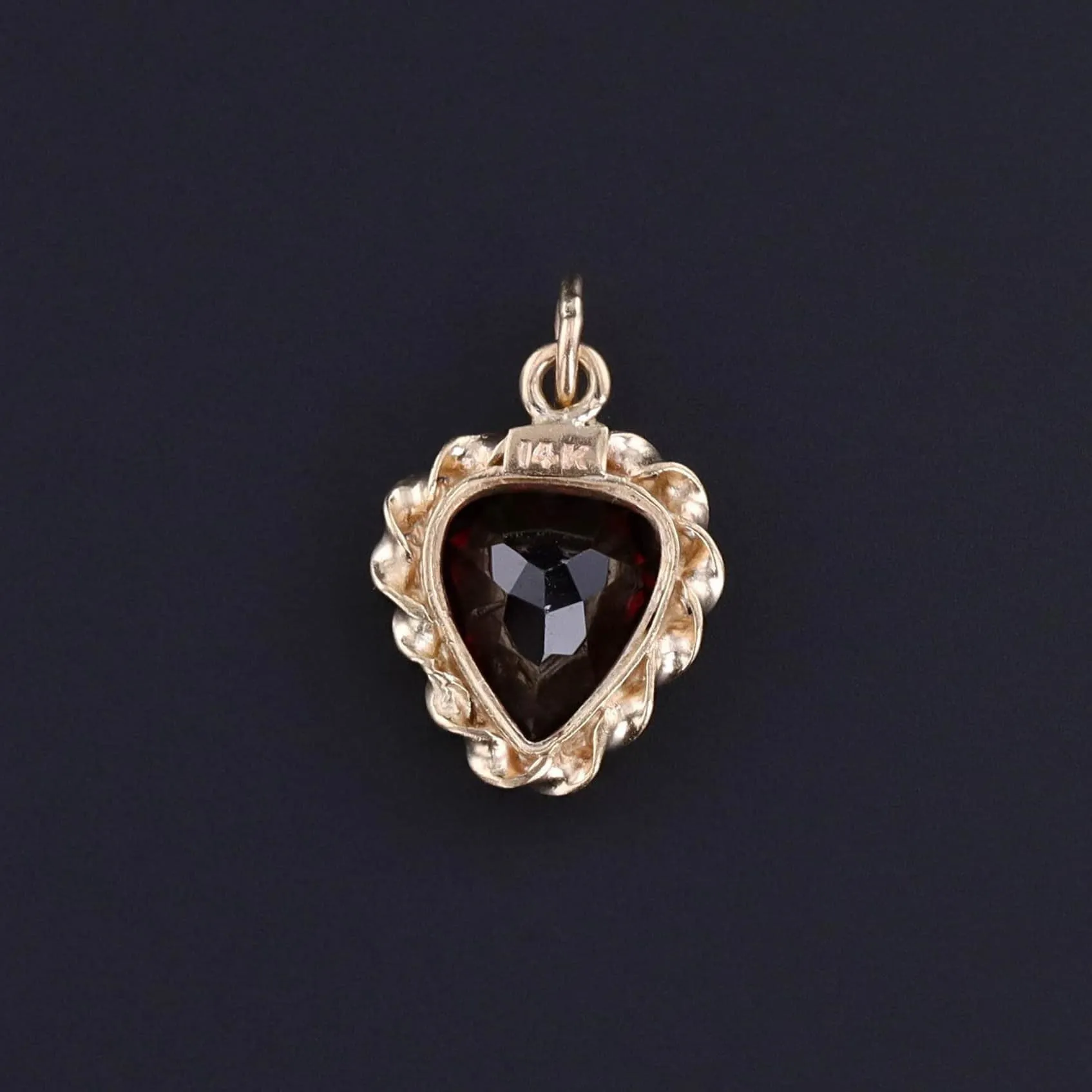 Vintage Garnet Heart of 14k Gold