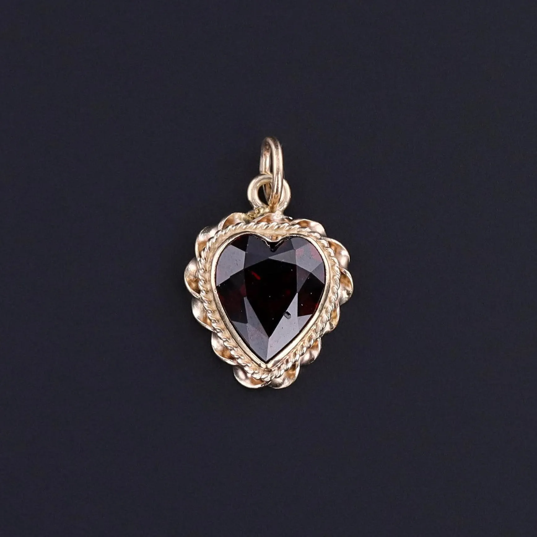 Vintage Garnet Heart of 14k Gold