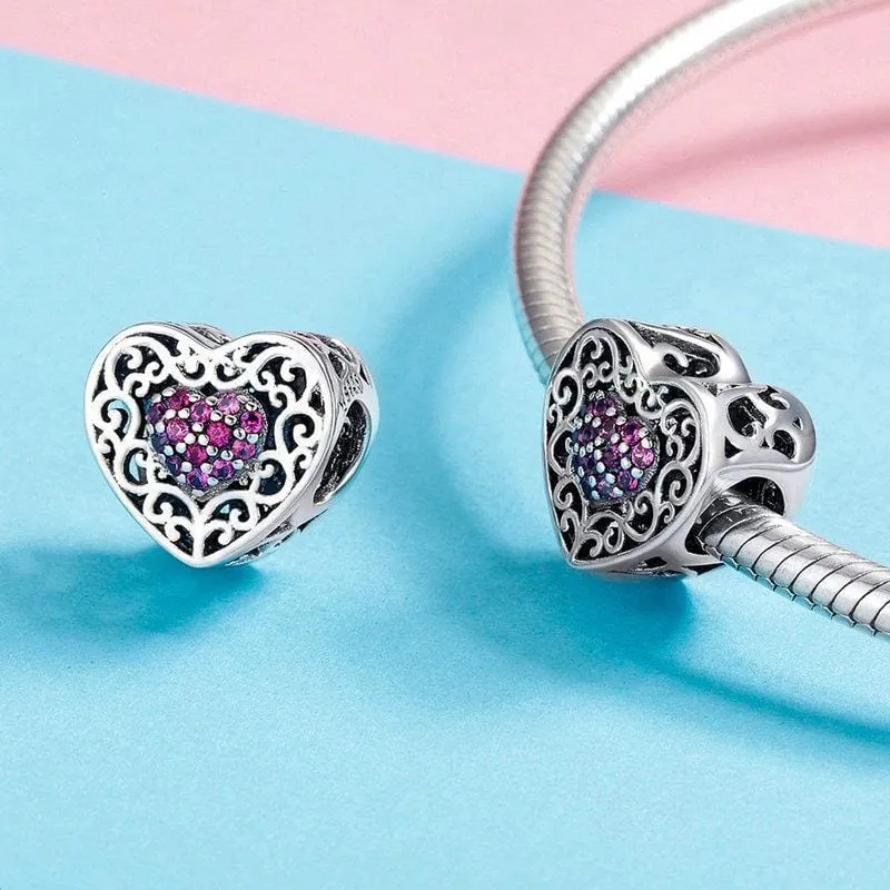Vintage Heart Charm