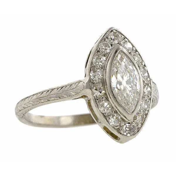 Vintage Marquise Engagement Ring, Marquise 0.56ct
