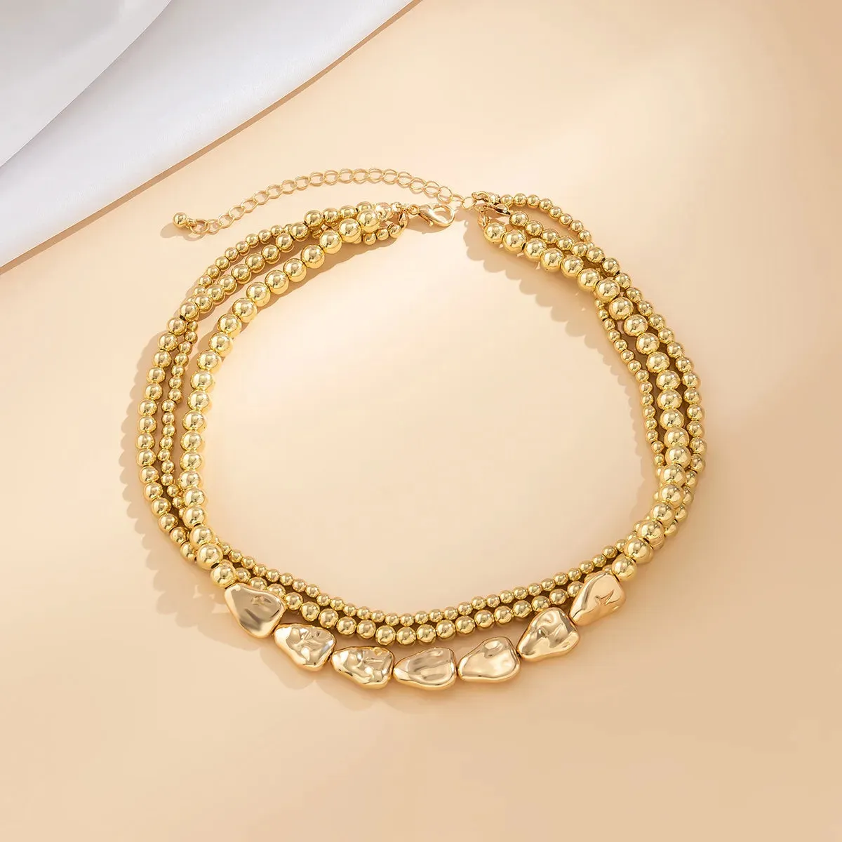 Vintage Multilayer CCB Ball Chain Necklace for Women Fashion Statement Punk Short Choker Necklaces Grunge Jewelry Steampunk