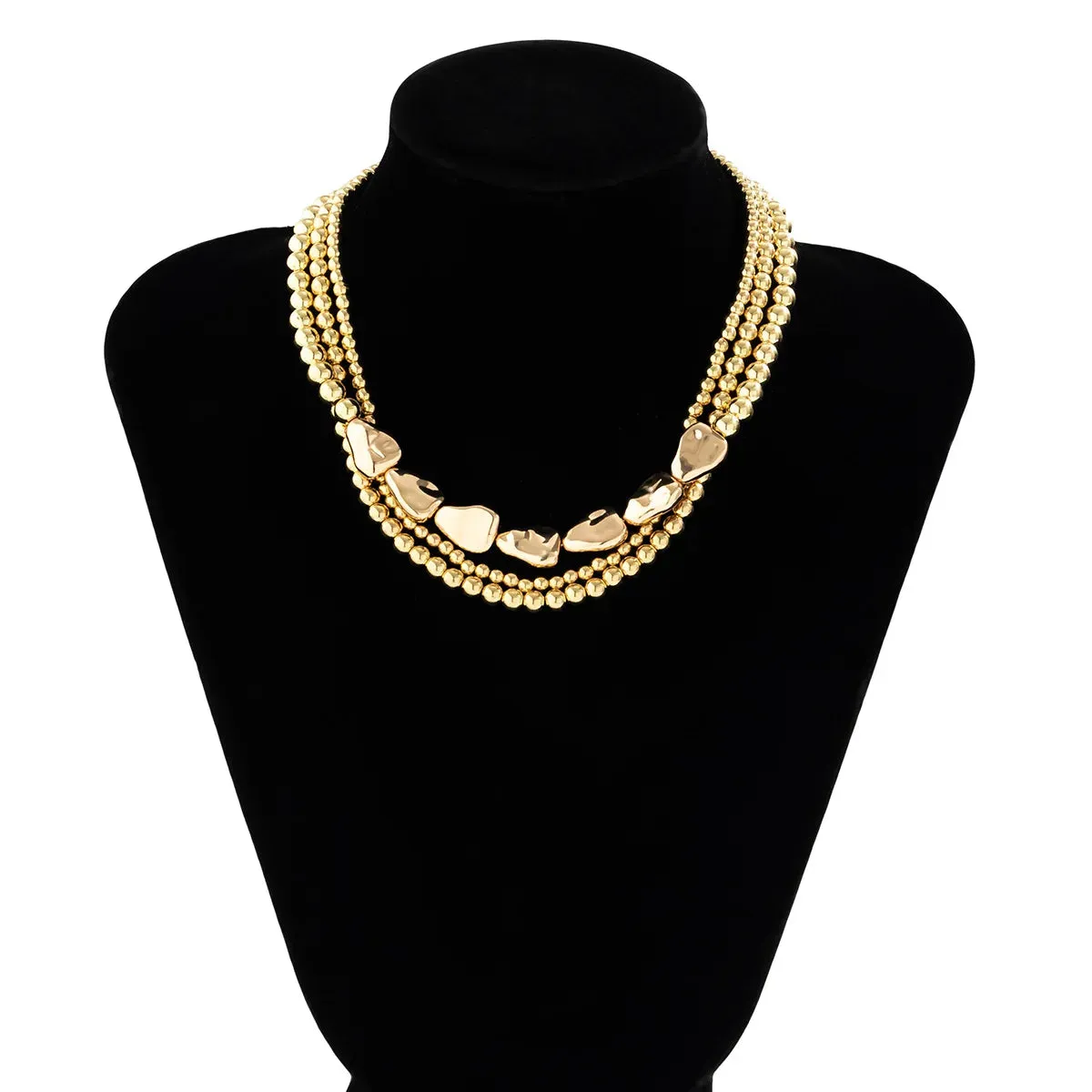 Vintage Multilayer CCB Ball Chain Necklace for Women Fashion Statement Punk Short Choker Necklaces Grunge Jewelry Steampunk