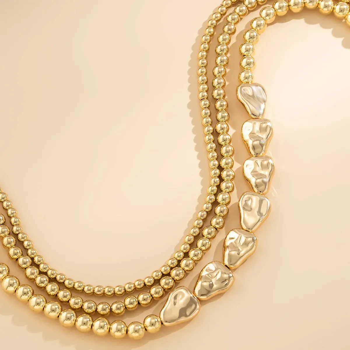 Vintage Multilayer CCB Ball Chain Necklace for Women Fashion Statement Punk Short Choker Necklaces Grunge Jewelry Steampunk
