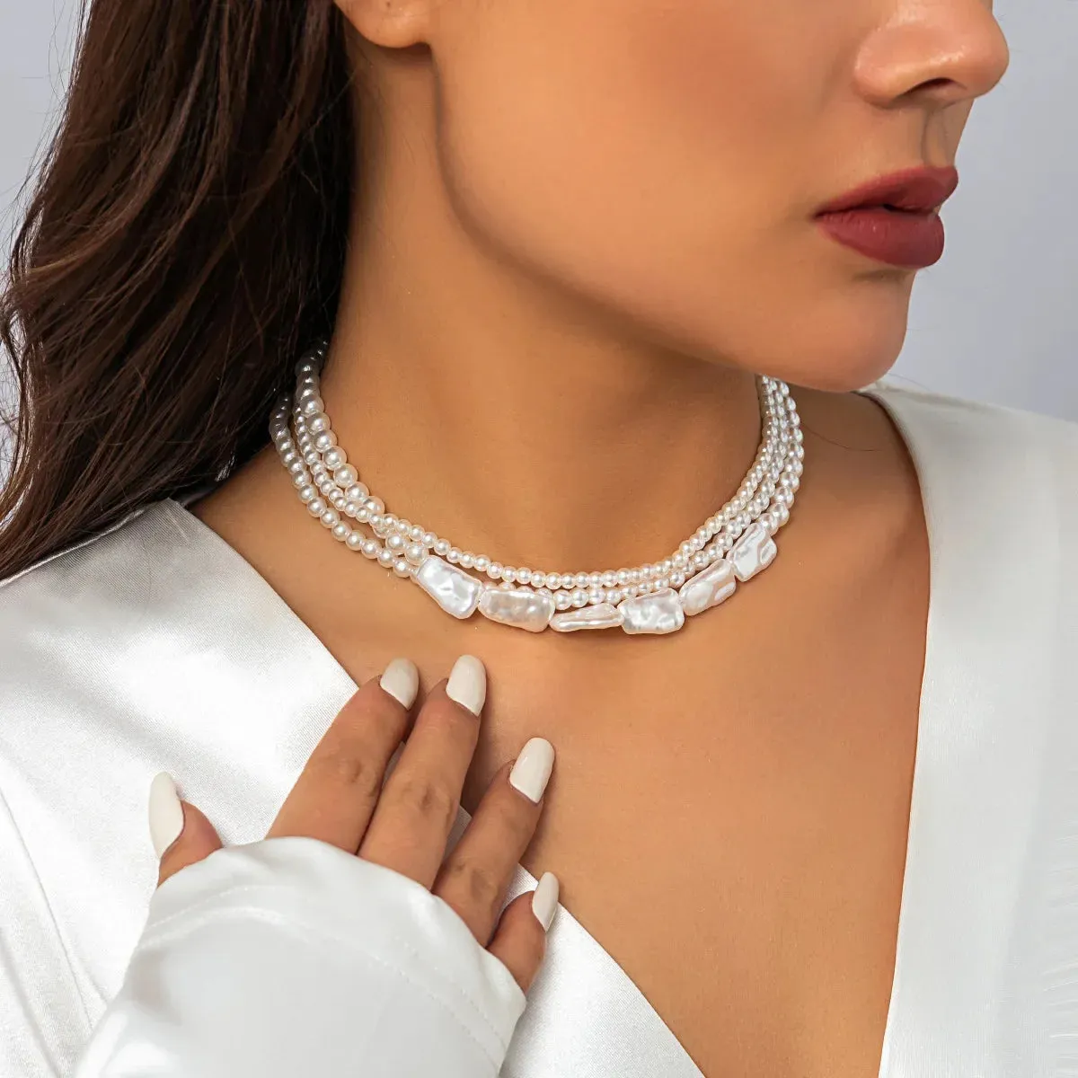 Vintage Multilayer CCB Ball Chain Necklace for Women Fashion Statement Punk Short Choker Necklaces Grunge Jewelry Steampunk