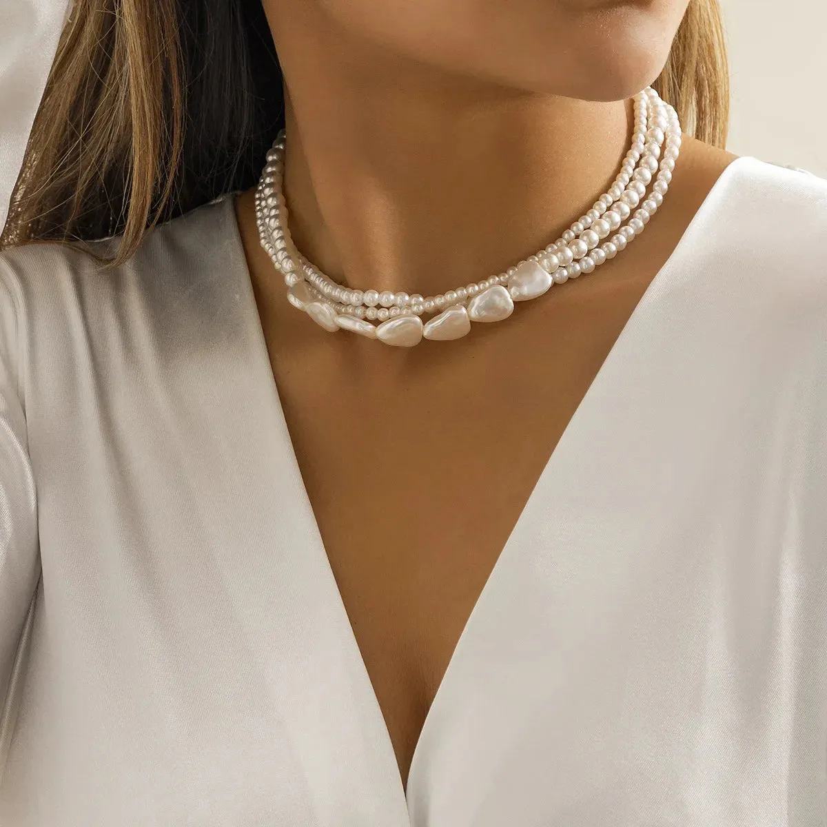 Vintage Multilayer CCB Ball Chain Necklace for Women Fashion Statement Punk Short Choker Necklaces Grunge Jewelry Steampunk