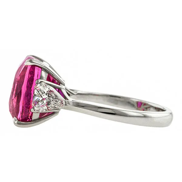 Vintage Pink Sapphire & Diamond Ring