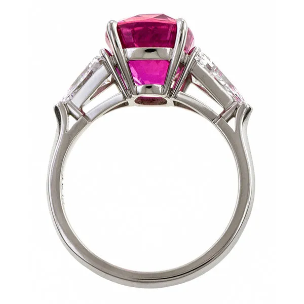 Vintage Pink Sapphire & Diamond Ring