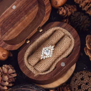 Vintage Round Cut Moissanite Engagement Ring 1.0CT in Solid Rose Gold