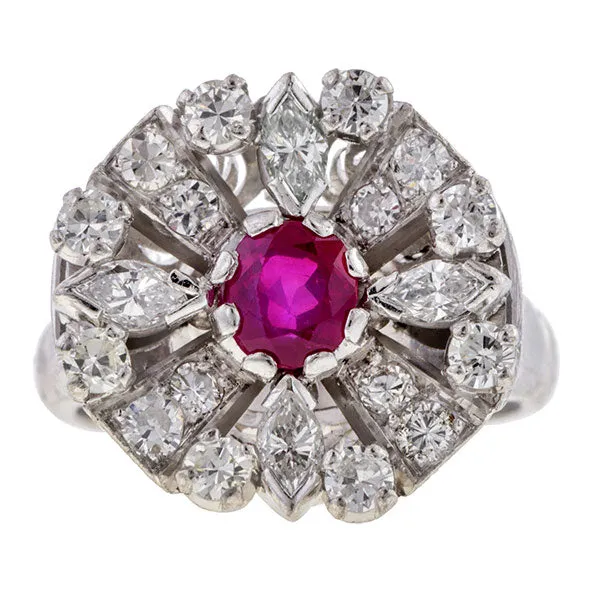 Vintage Ruby & Diamond Ring
