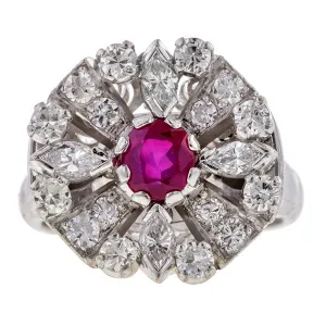 Vintage Ruby & Diamond Ring