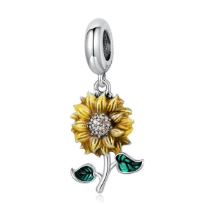 Vintage Sunflower Pendant Charm