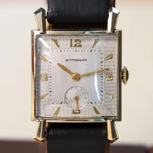 Vintage WITTNAUER Watch 17 Jewels Cal. REVUE 76/3 10K Yellow G.F. - In BOX! Swiss Wristwatch