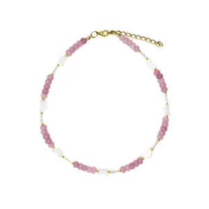 Violet Beaded Moon Charms Choker