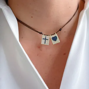Wear Love and Faith Together Heart & Cross Double Scapular Necklace