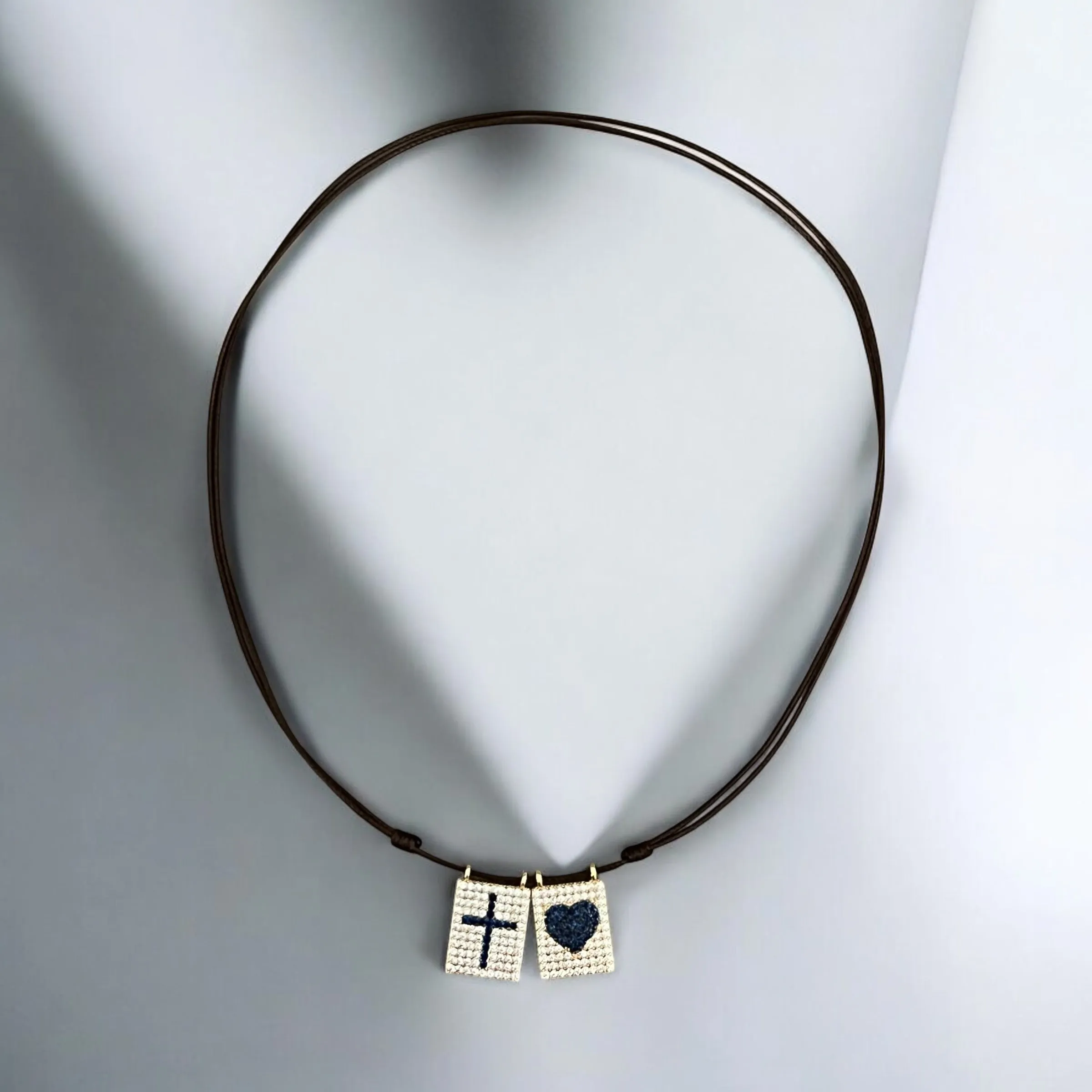 Wear Love and Faith Together Heart & Cross Double Scapular Necklace