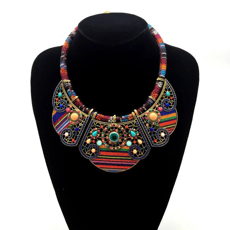 women bohemia necklace&pendants multicolor statement choker necklace za antique tribal ethnic boho jewelry mujer bijoux