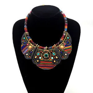 women bohemia necklace&pendants multicolor statement choker necklace za antique tribal ethnic boho jewelry mujer bijoux