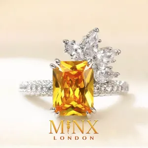 Womens Ring | Emerald Diamond Ring | Emerald Engagement Ring | Yellow Diamond Ring | Baguette Ring | Womens Engagement Ring | Cushion Ring