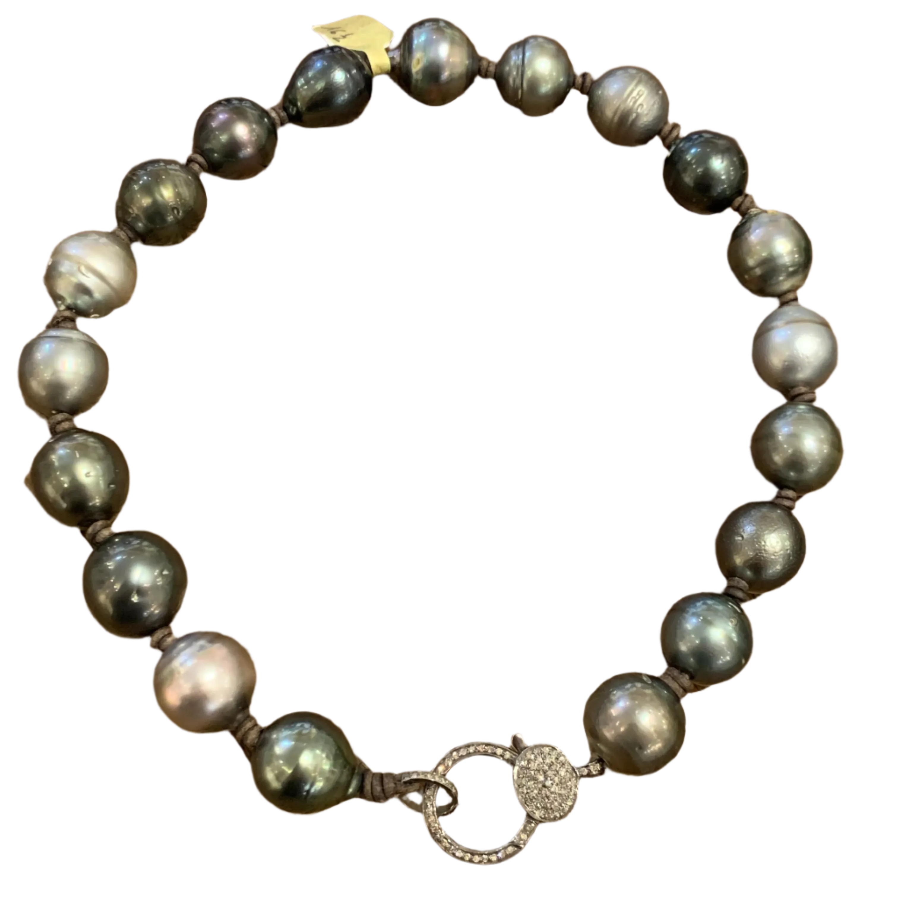 XL Tahitian Pearls w/ Diamond Clasp Choker | 16.5”
