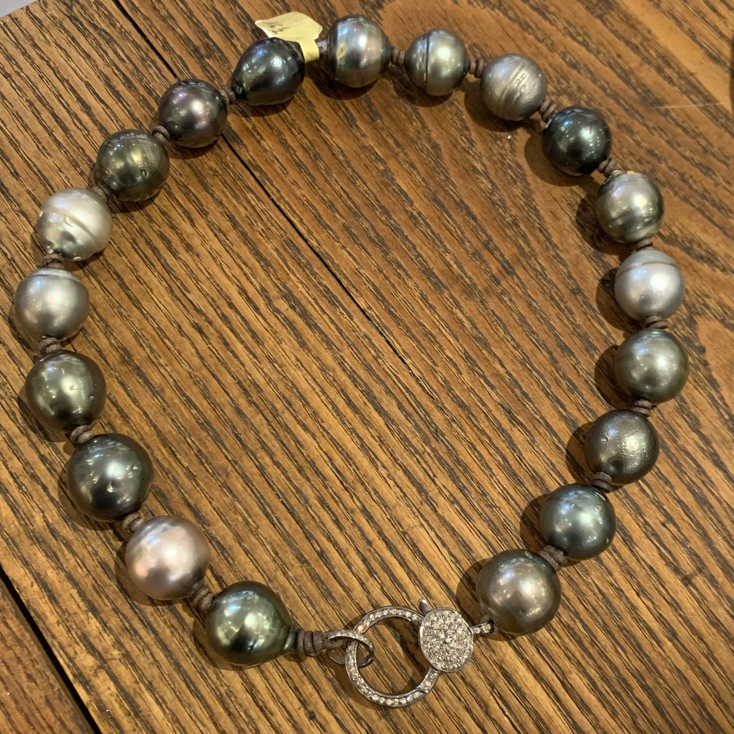 XL Tahitian Pearls w/ Diamond Clasp Choker | 16.5”