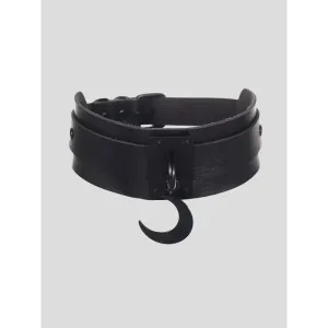 Y2K Punk Moon Pattern Choker Necklace for Parties