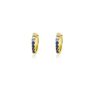 Yellow Gold Ombre Blue Sapphire Huggie Earrings *ONLINE EXCLUSIVE*