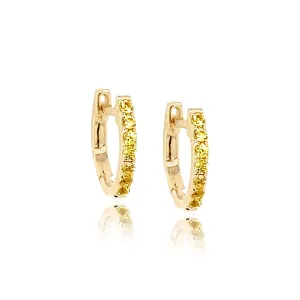 Yellow Sapphire Mini Huggie Earrings