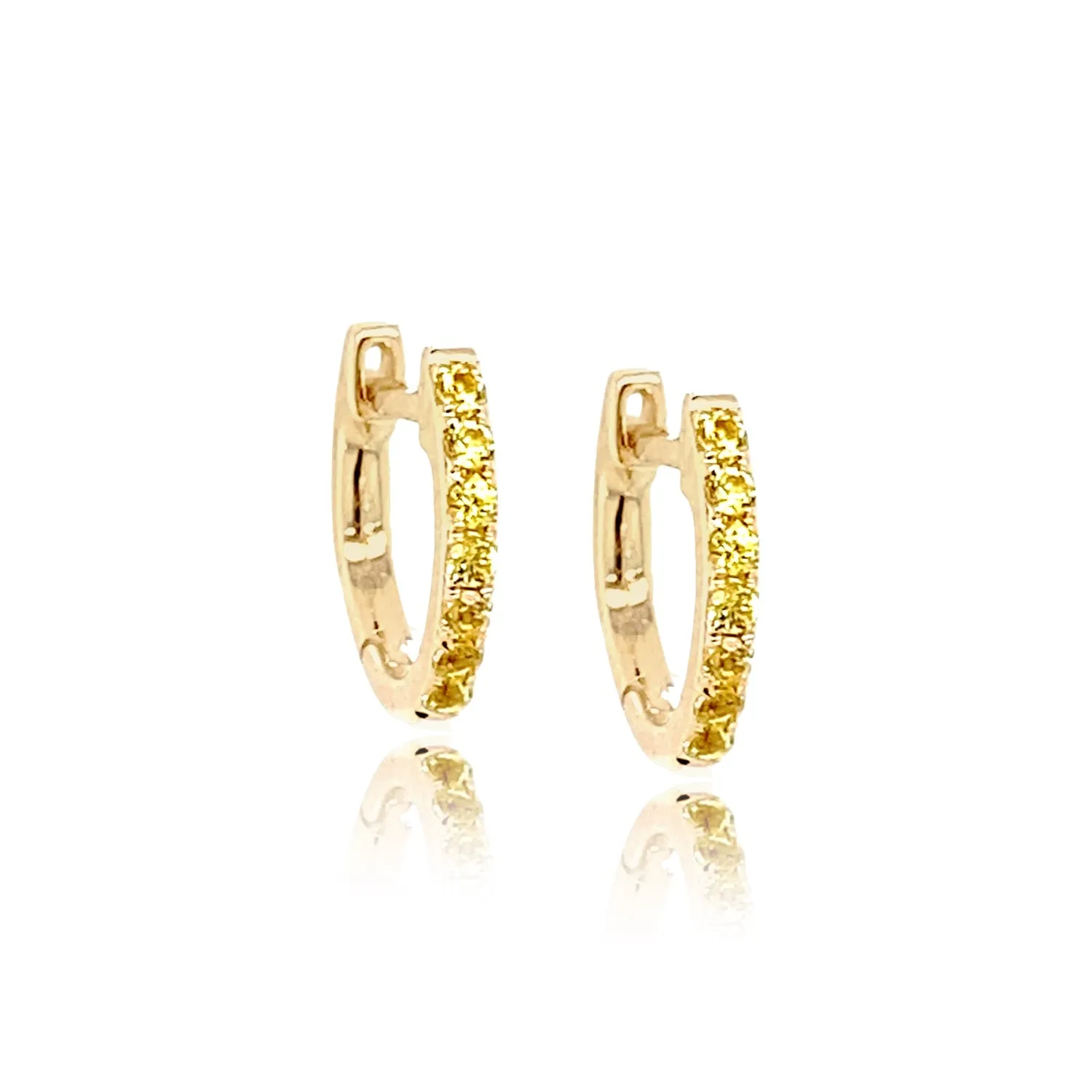 Yellow Sapphire Mini Huggie Earrings