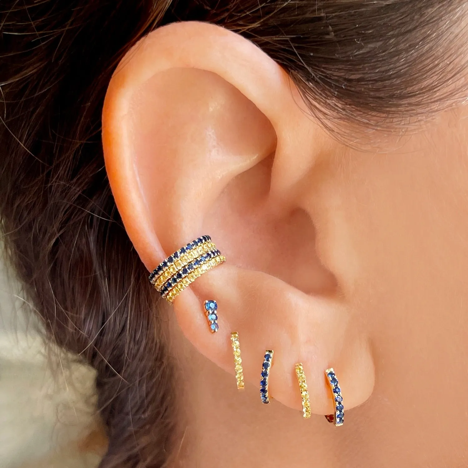 Yellow Sapphire Mini Huggie Earrings