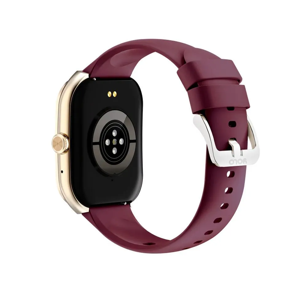Yolo 2.1" Amoled Display Supreme  Smart Watch, IP67 Water Resistance, Gold, Maroon Strap